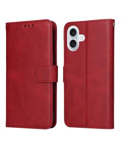 SKALO iPhone 17 PU-läder Plånboksfodral - Röd